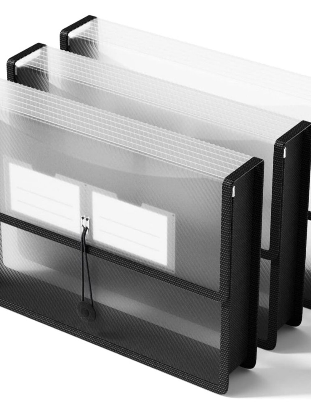 Plastic Expanding File Folders, Transparent Envelopes with Elastic